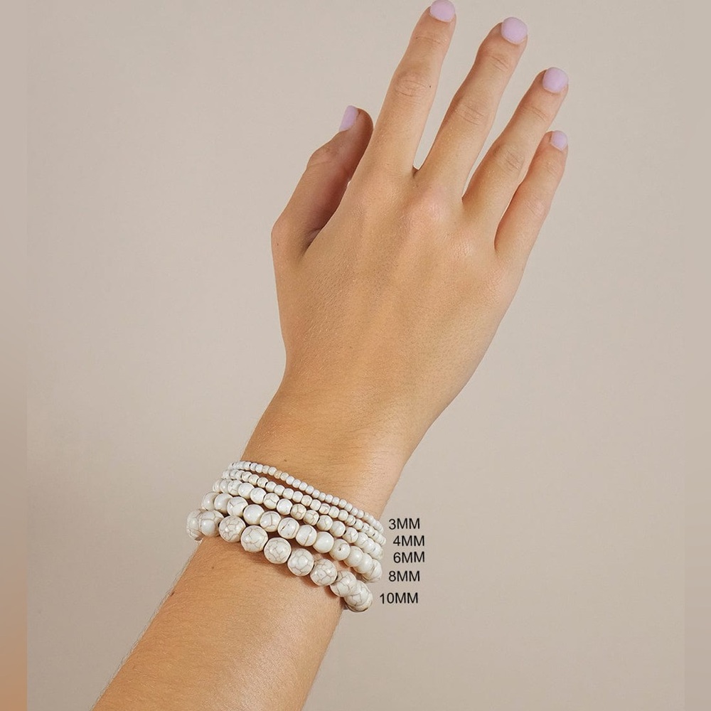 Anthropologie Howlite Beaded Stretch Bracelet!!🔥🔥🔥 - Picture 3 of 14